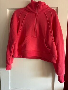 Women’s Coral Half-Zip Fleece Pullover Hoodie - Unbranded
